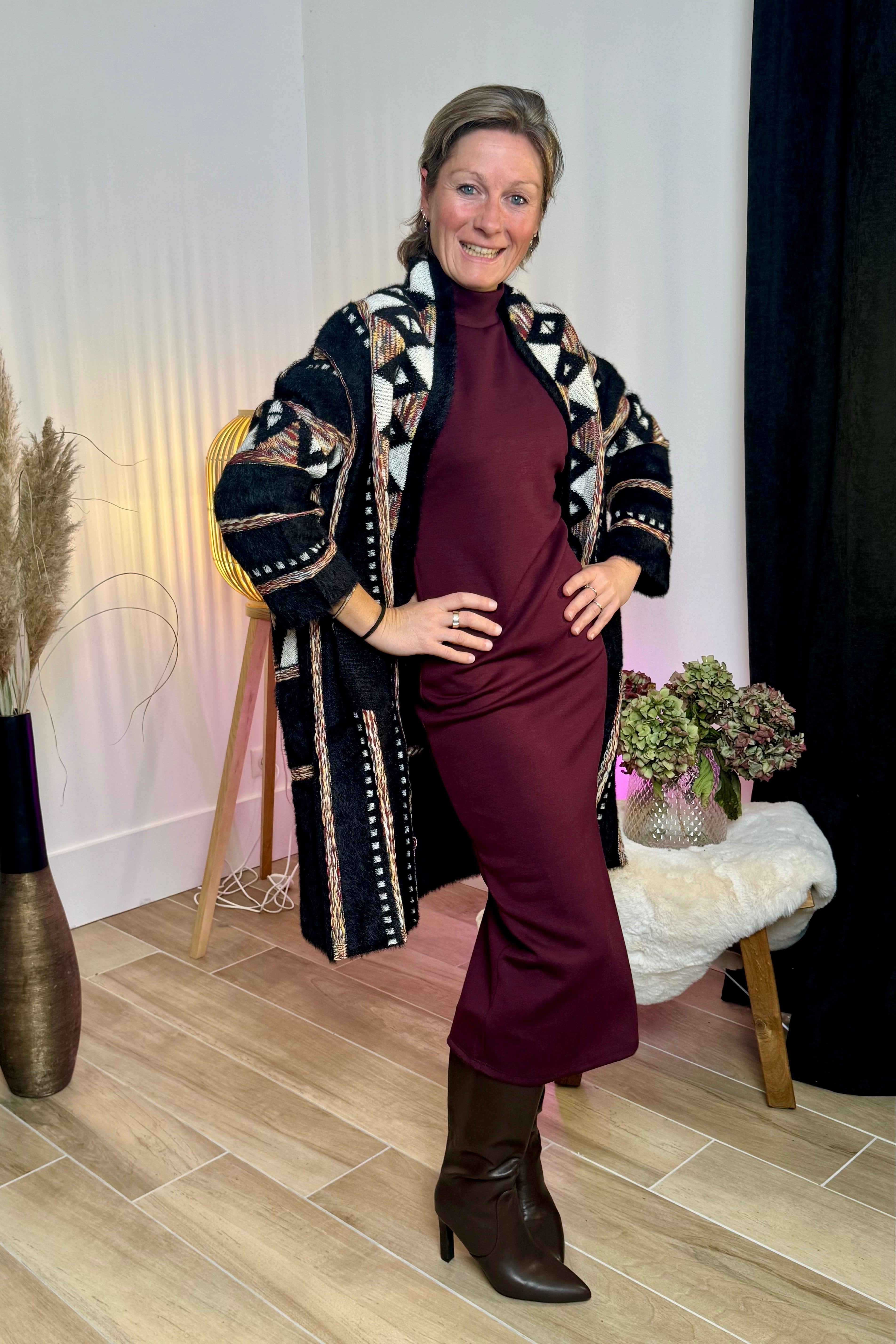 Bottes marron simili cuir bout pointu 