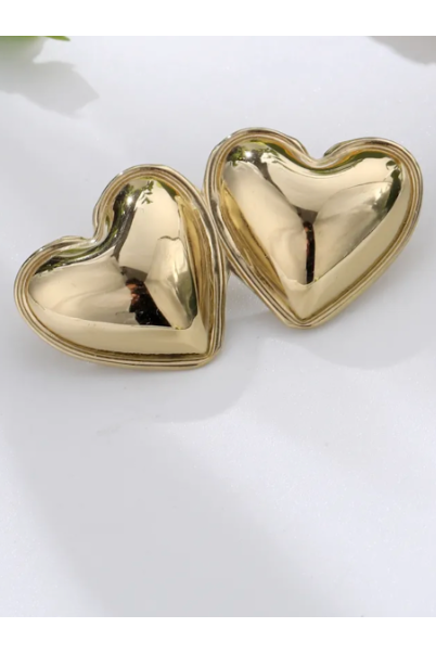 Broche coeur acier inoxydable or 