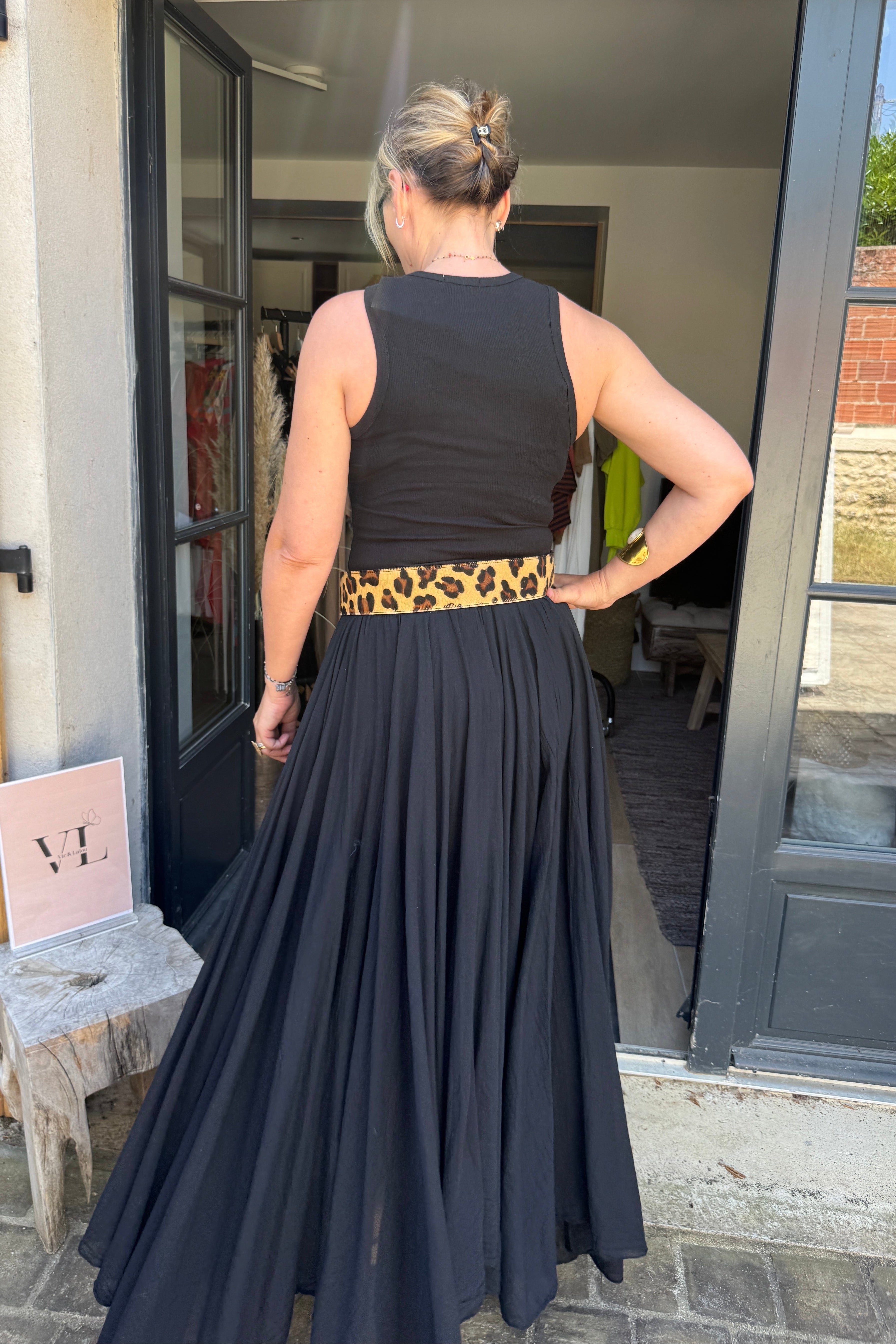 Dos débardeur noir racerback coton ajusté – KIRAN Vic & Lalou
