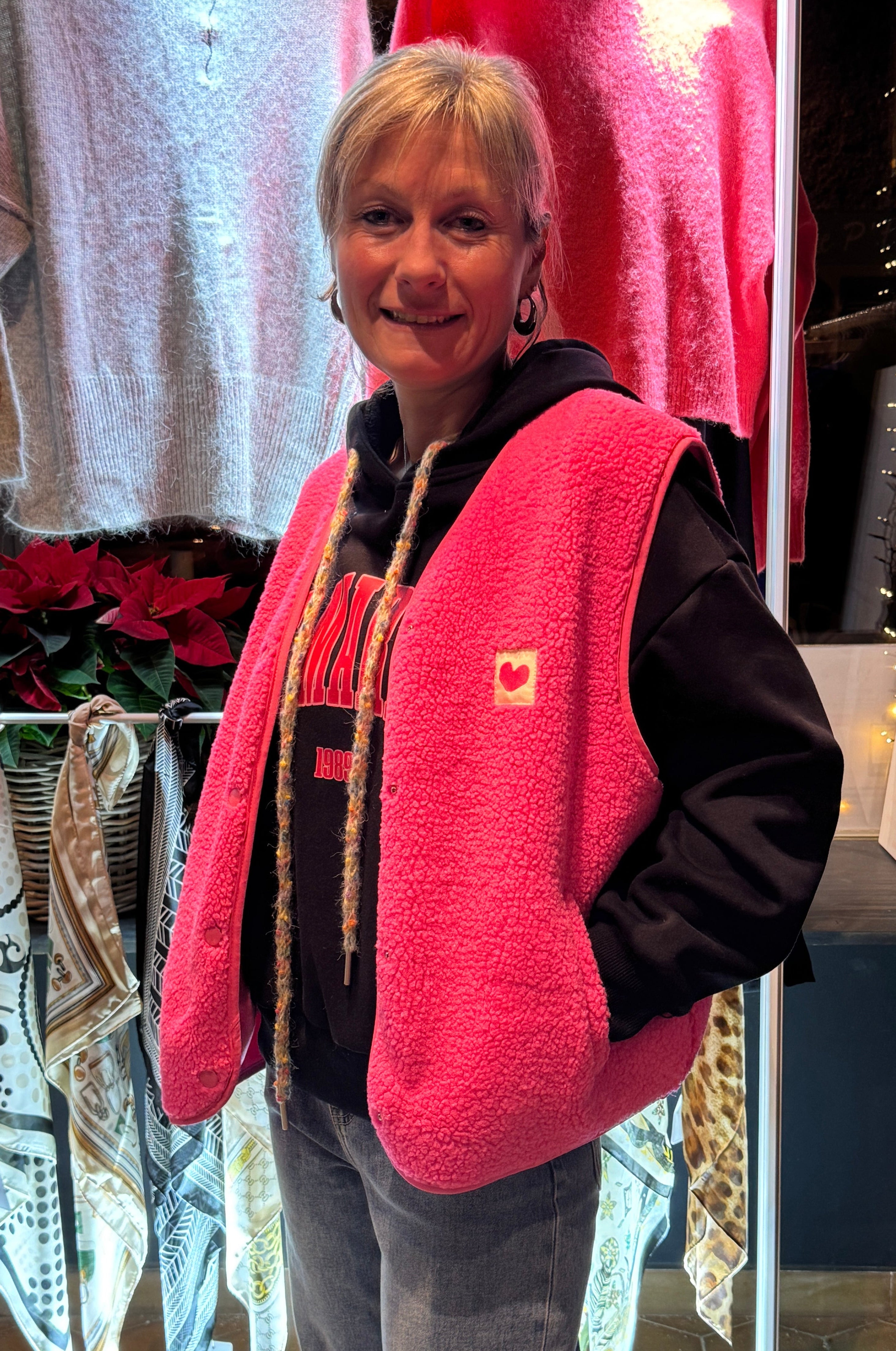 Gilet sans manches rose