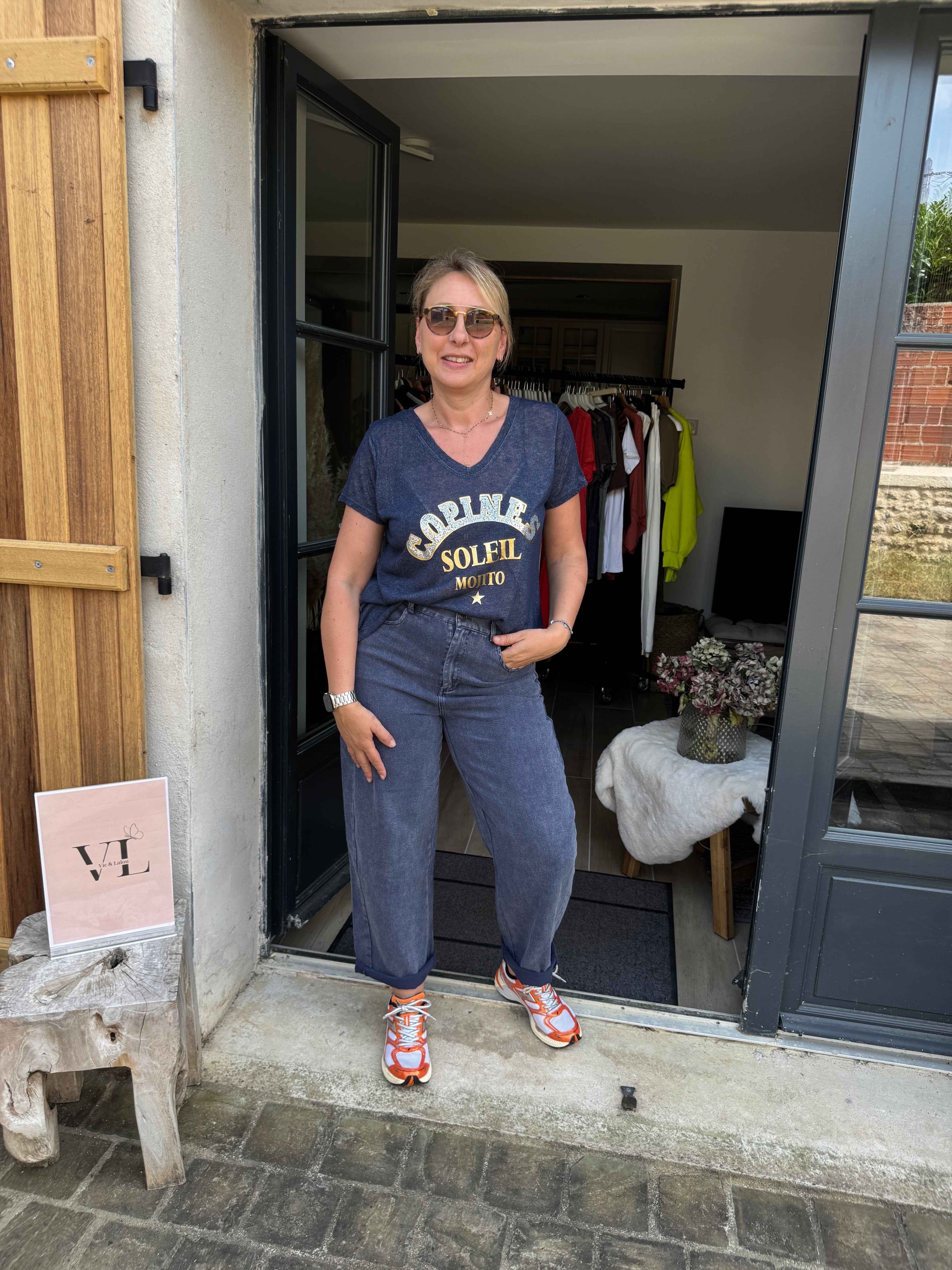 T Shirt copines marine 
