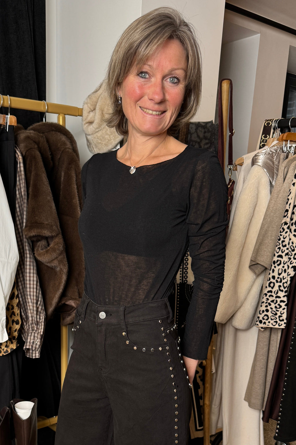 Tee Shirt noir cachemire 