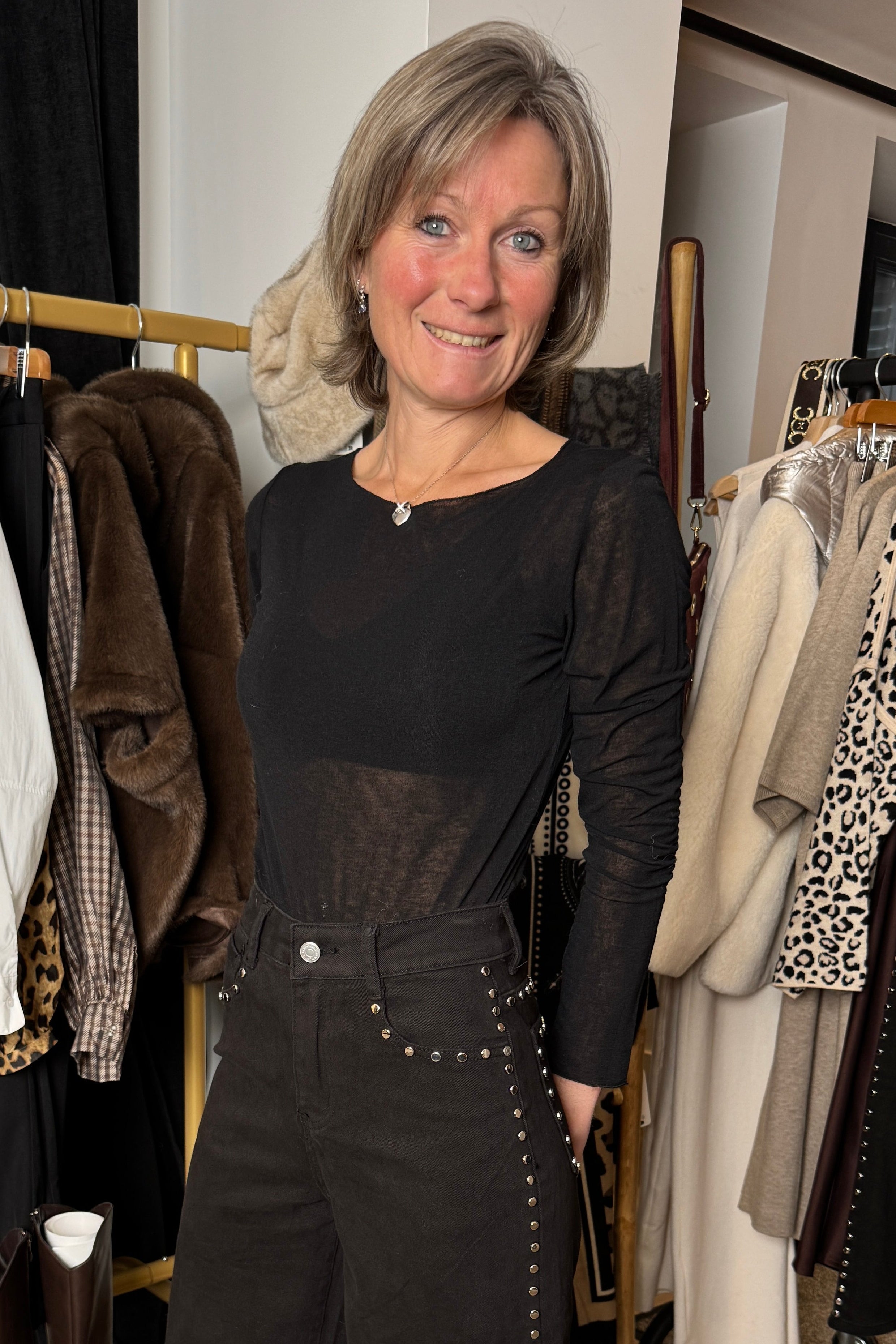 Tee Shirt noir cachemire 