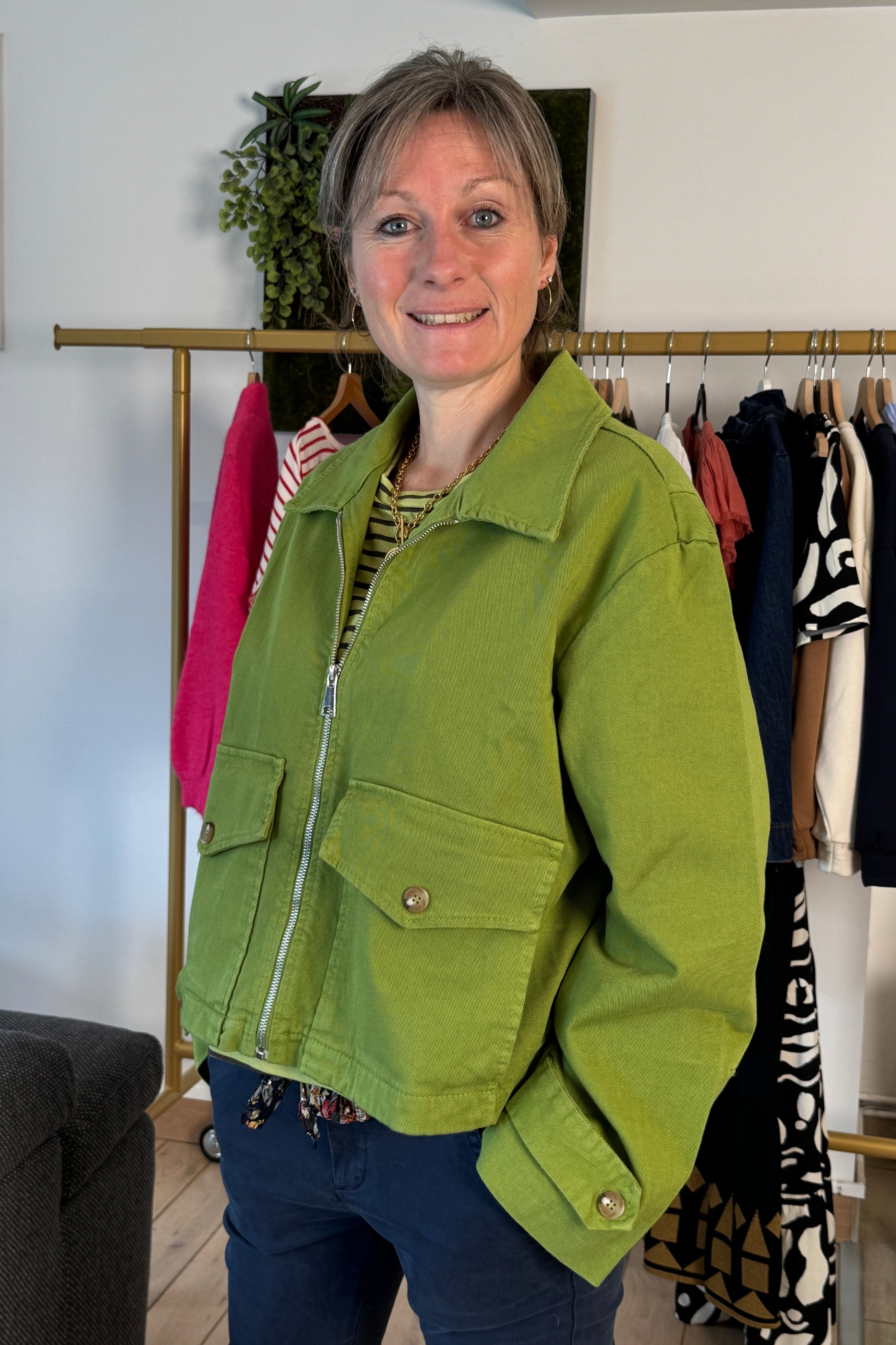 Veste pistache courte 