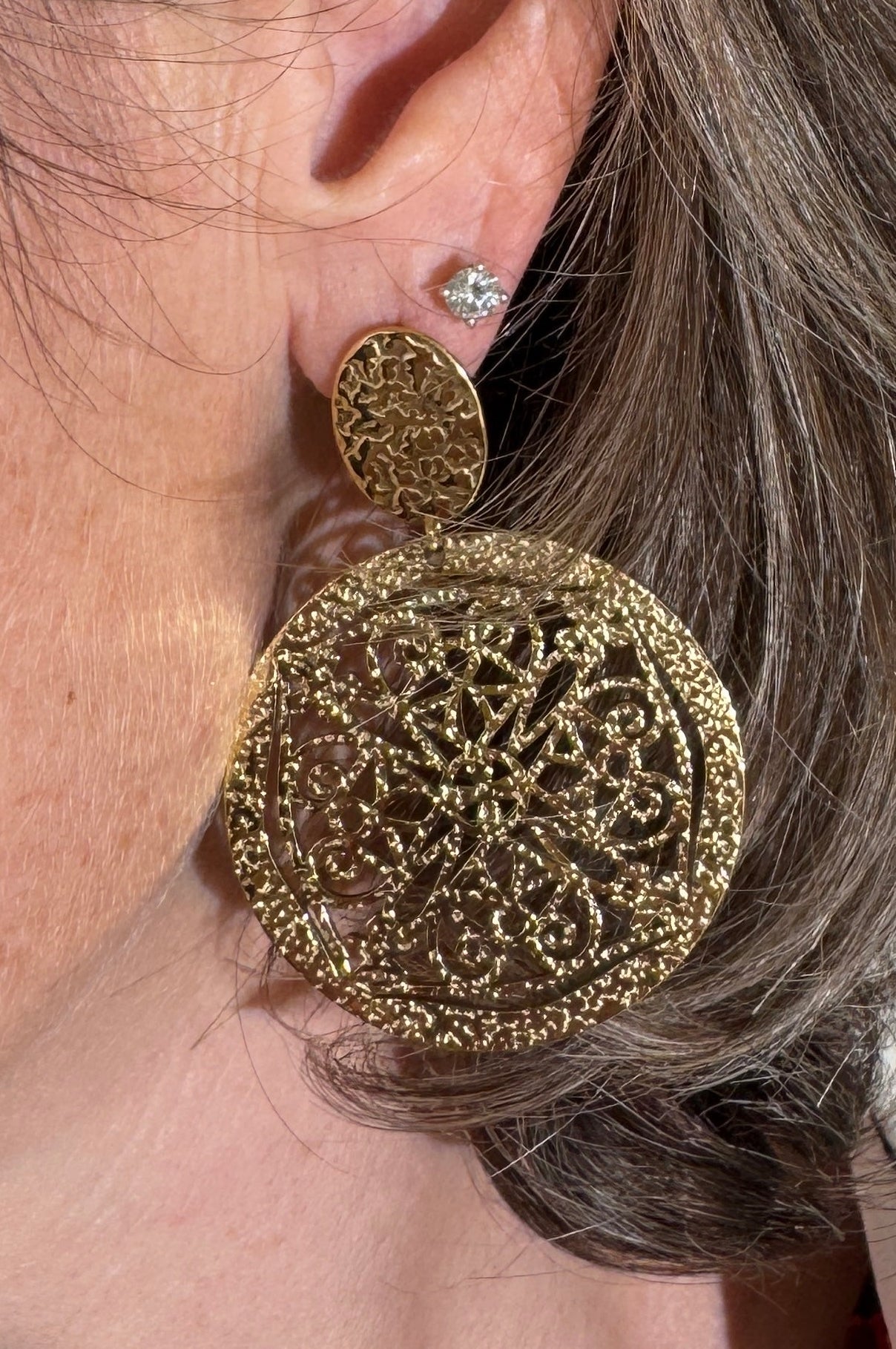 boucle d'oreille boheme dorée acier inoxydable