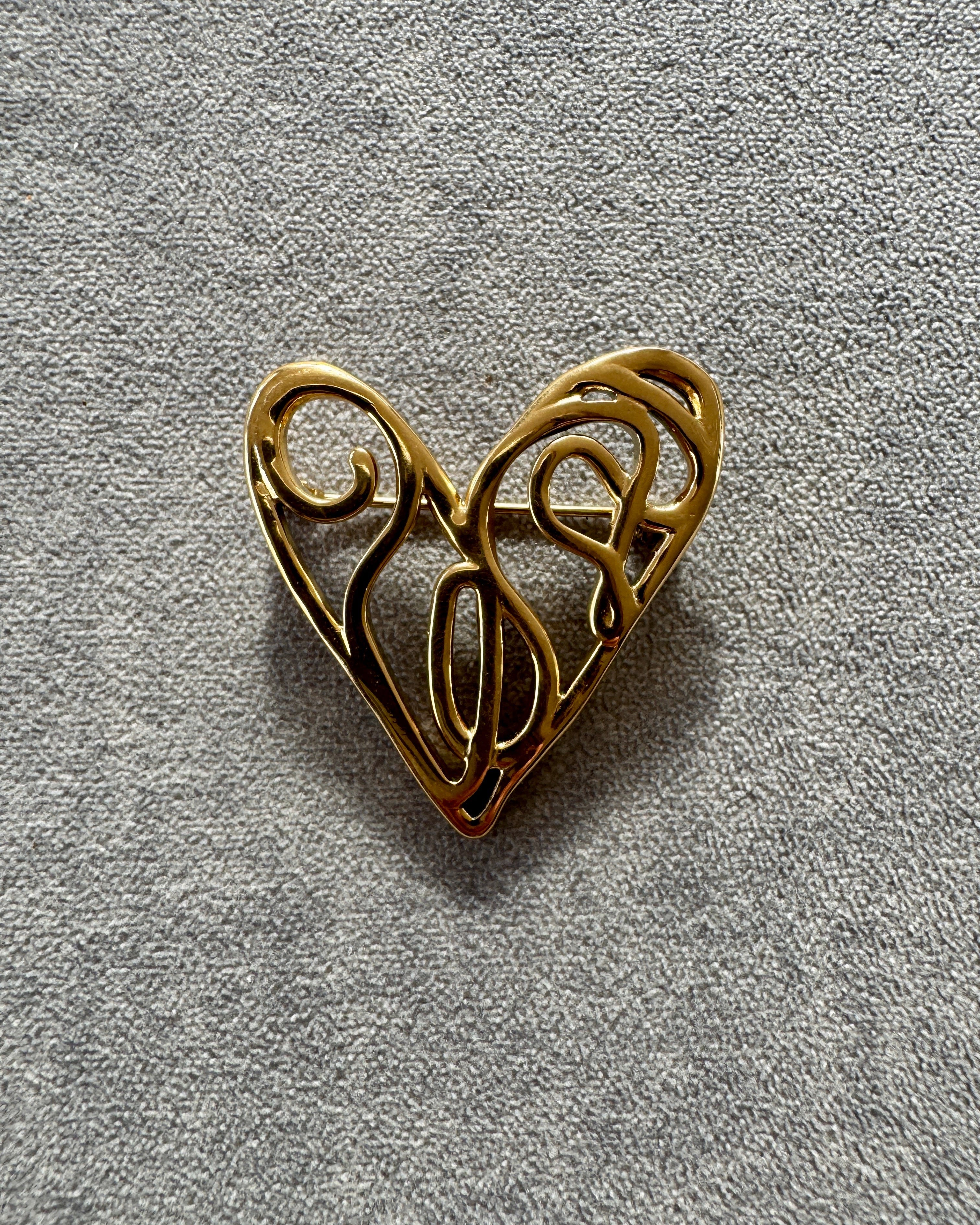 broche coeur acier inoxydable coeur