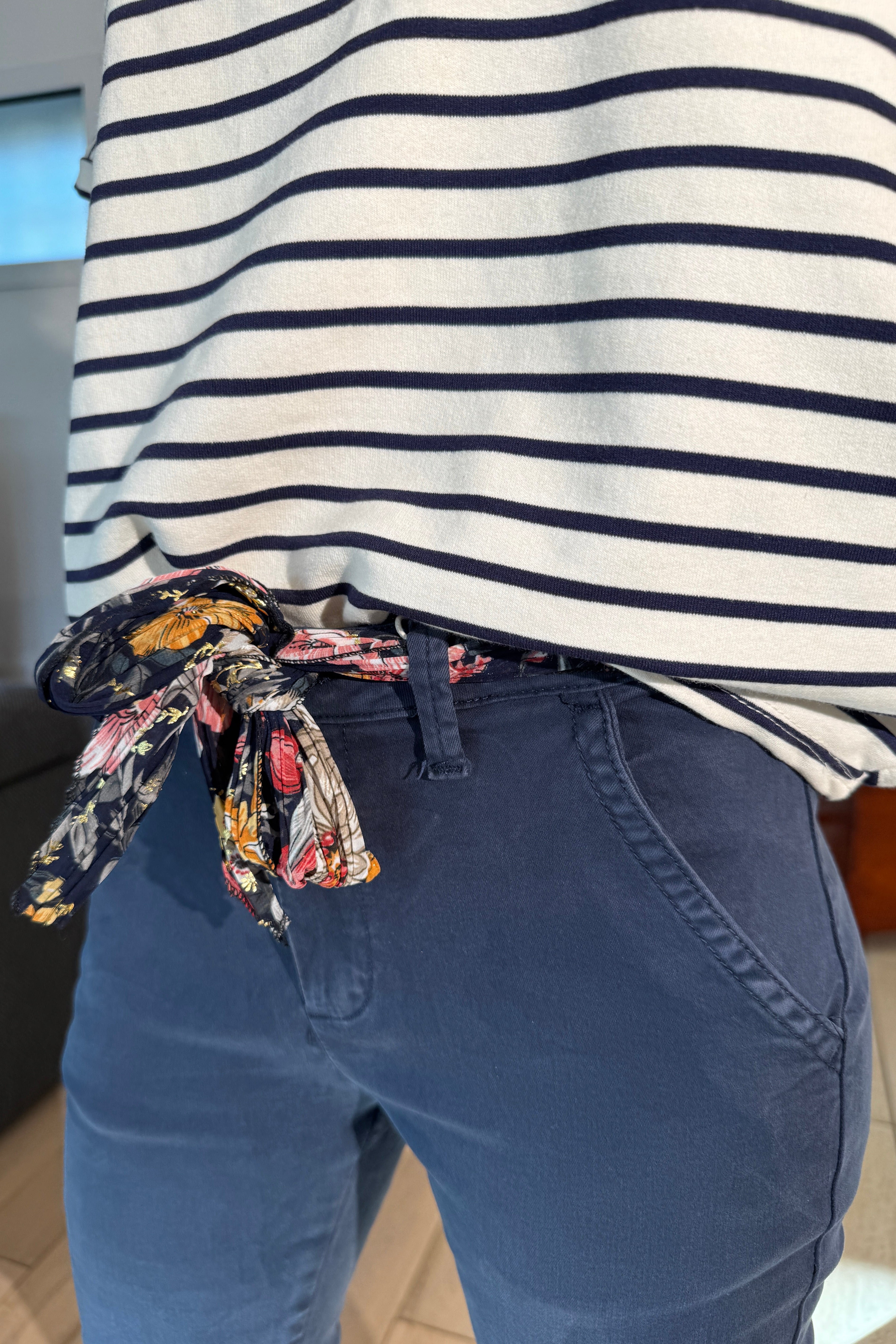 chino pantalon bleu slim