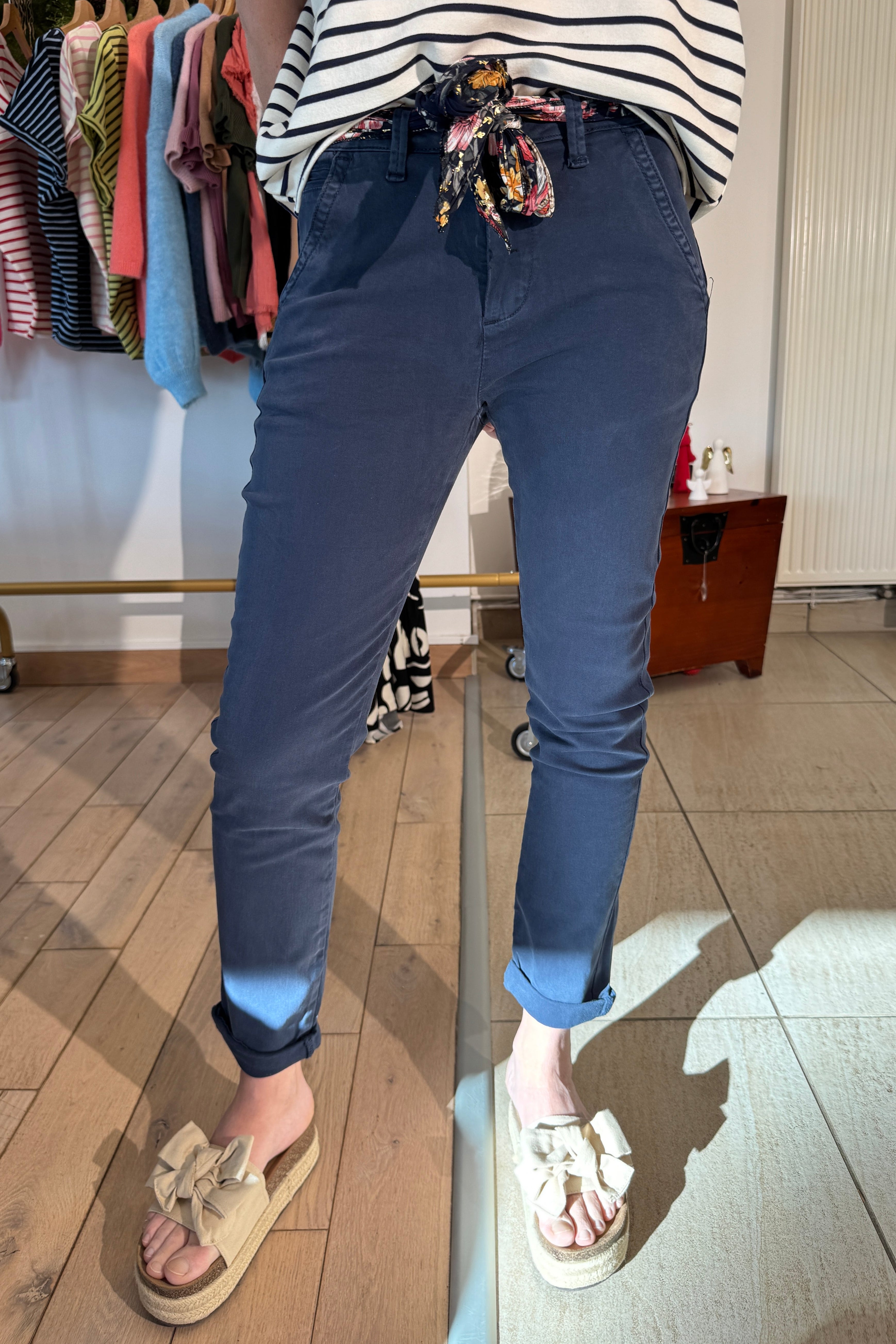 chino pantalon bleu slim 2