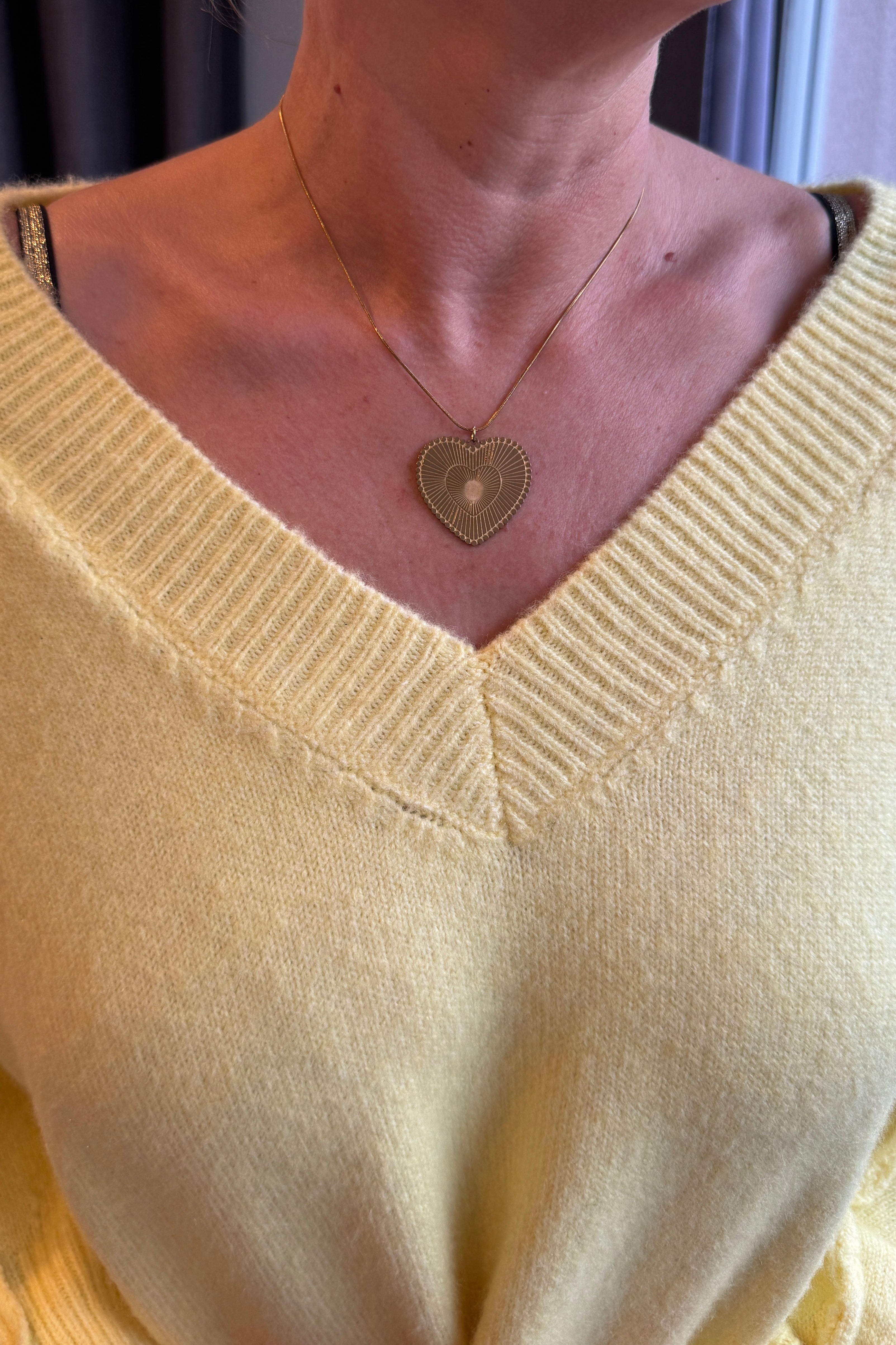 collier coeur or acier inoxydable 