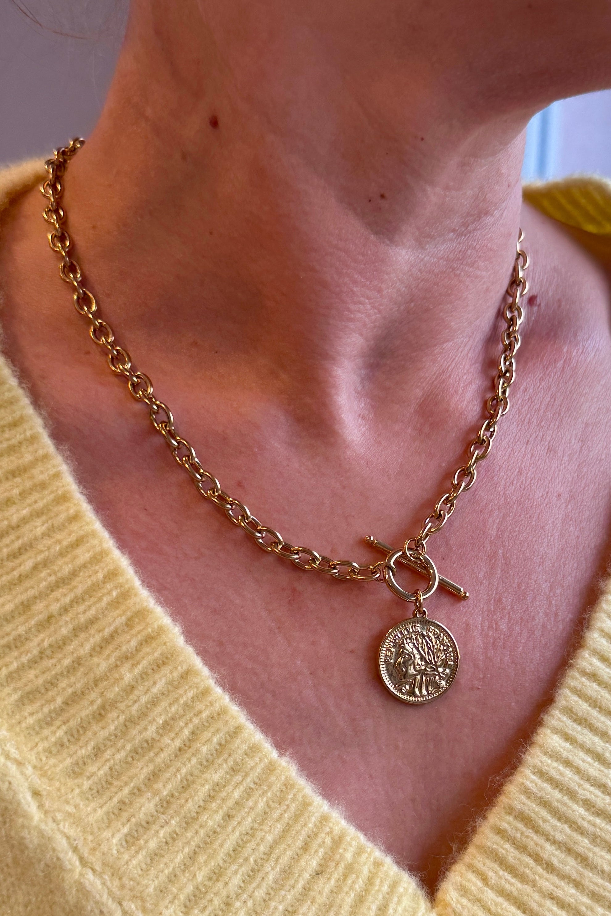 collier or acier inoxydable piece 