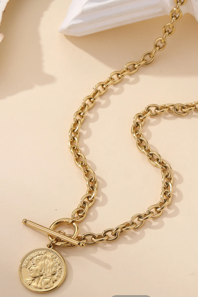 collier piece or acier inoxydable 