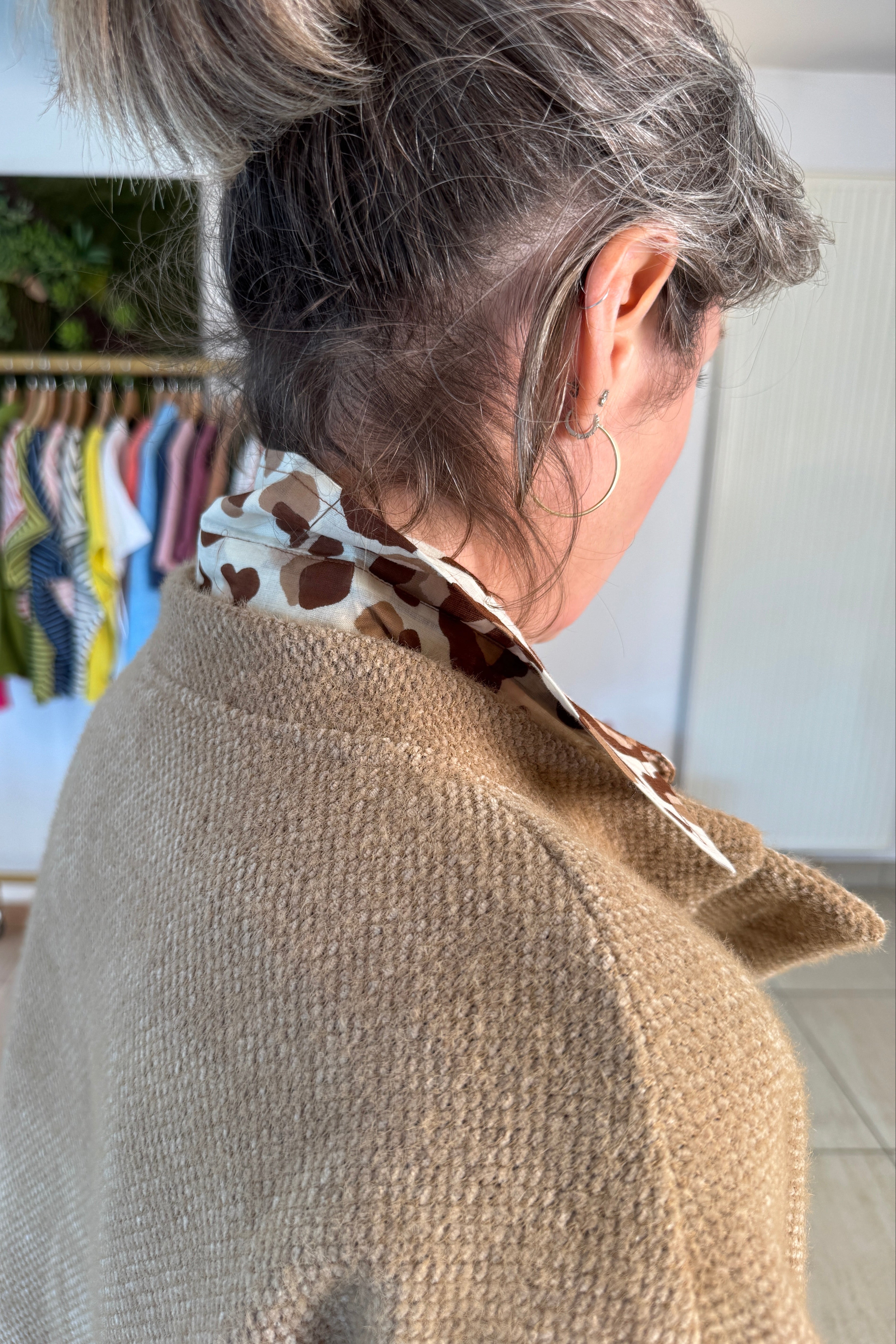 gilet beige col officier 2