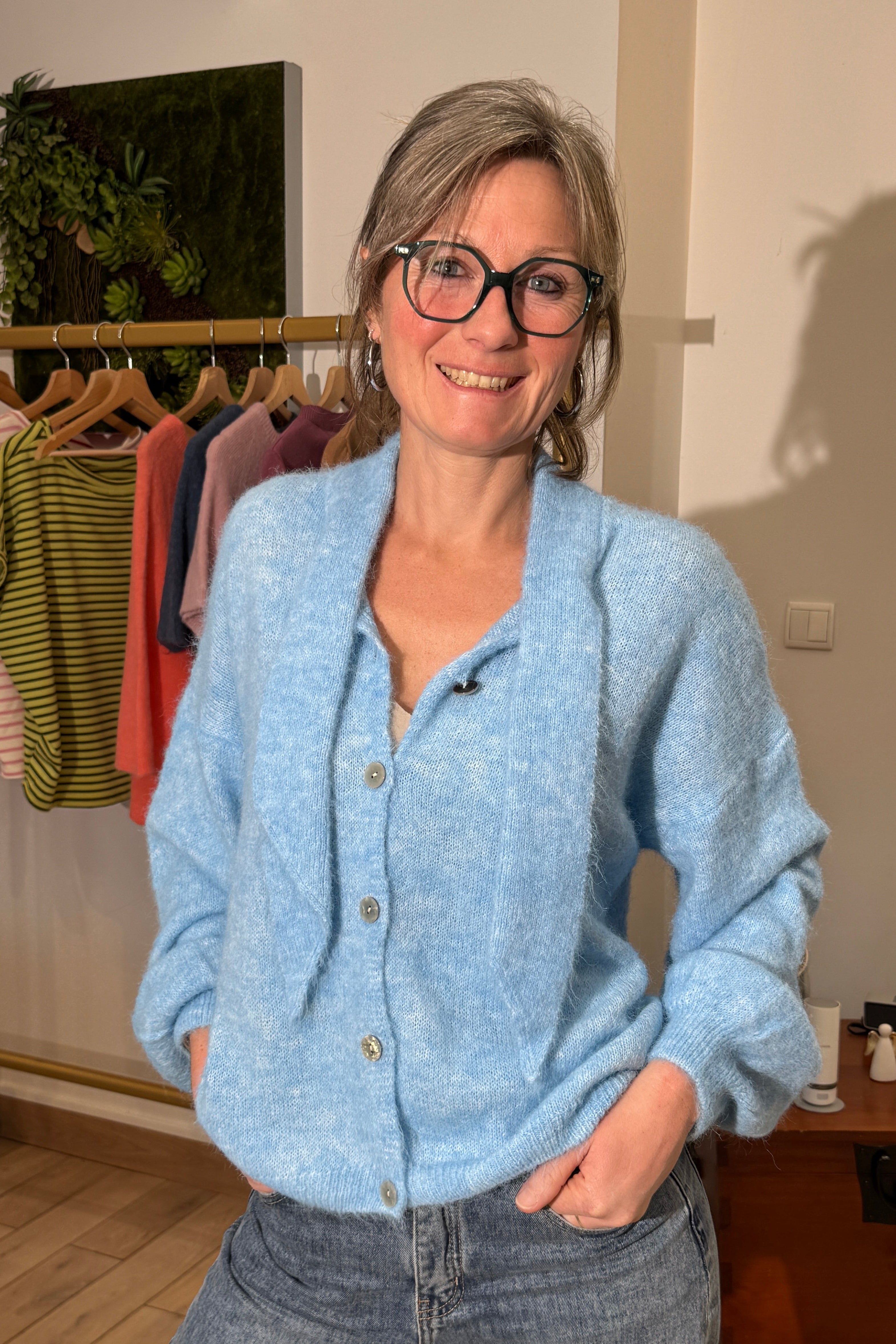 gilet ciel manche longue 